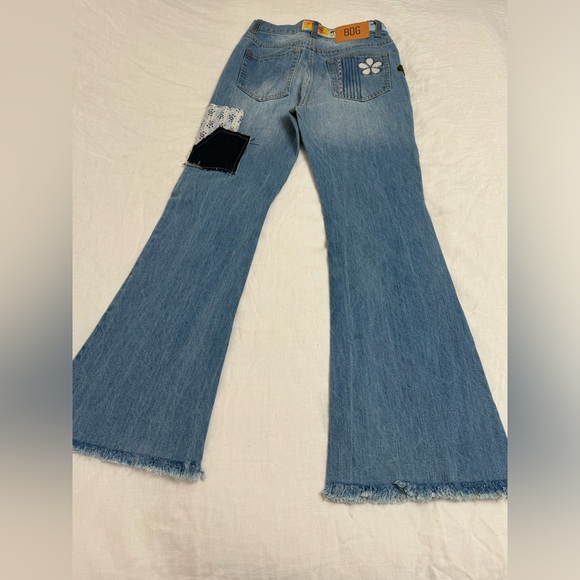 BDG High-Waisted Patchwork Hippie Retro Flare Leg Indigo Craft Jeans NWT Size 25 - Picture 16 of 16